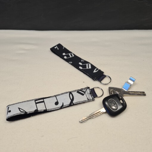 Sleutelhanger met muzieknoten print