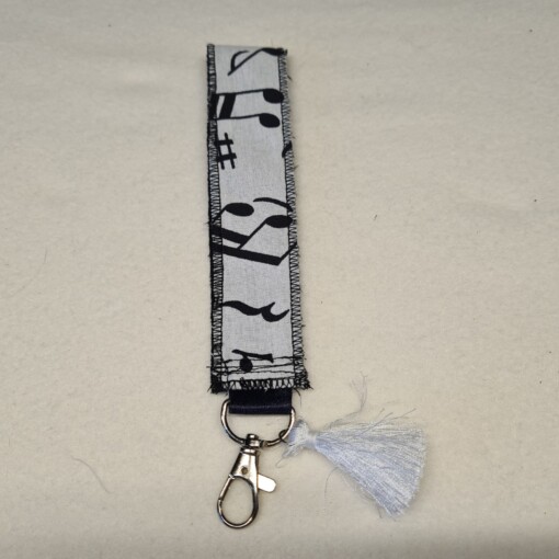 Sleutelhanger met muzieknoten print – Met praktische musketonhaak