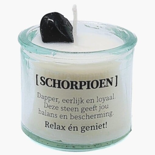 Sterrenbeeld kaars met edelsteen - Schorpioen 5cm