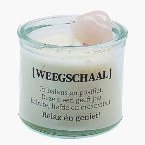 Sterrenbeeld kaars met edelsteen - Weegschaal 5cm
