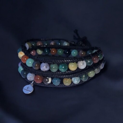 chan luu wrap armband Indian agaat op maat gemaakt