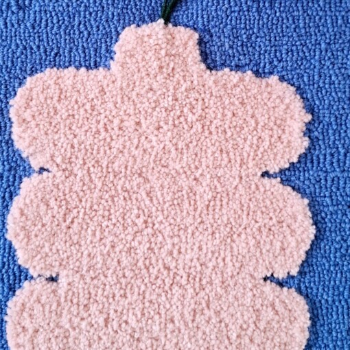 tufted wanddecoratie - Roze Anjer in een vaas