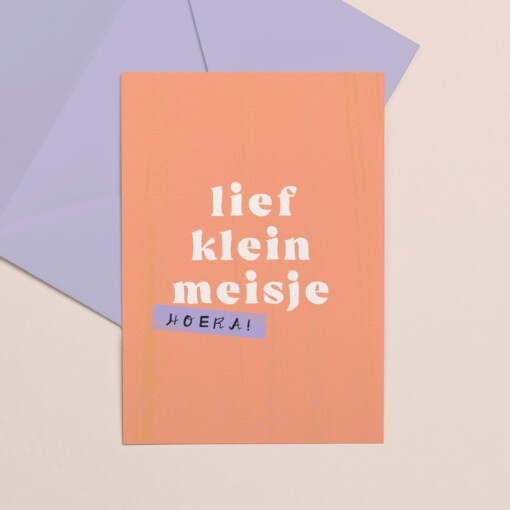 Gekleurde kaart Lief klein meisje