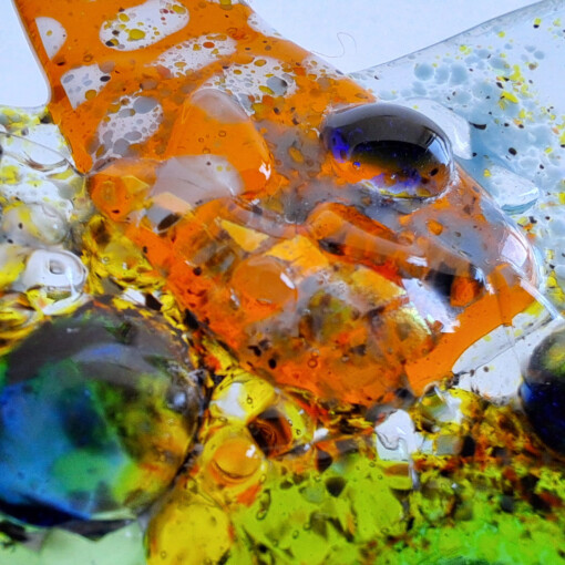 Geluksvogel van gerecycled glas maat L