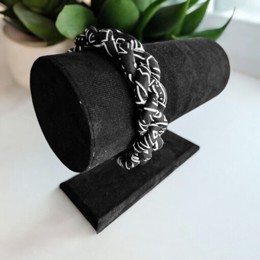 Gevlochten Haarband Wit Zwart
