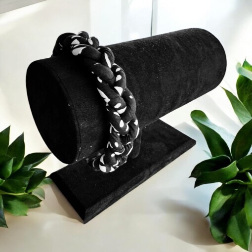 Gevlochten Haarband Zwart Wit