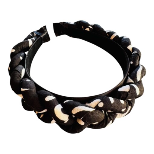 Gevlochten Haarband Zwart Wit