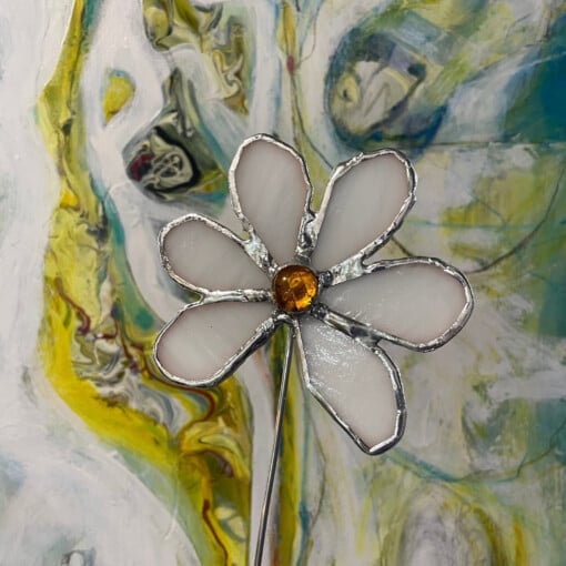 Handgemaakte glas-in-lood margriet