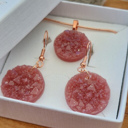 Juwelensetje ´druzy ´ Sweet Chocolate in Resin