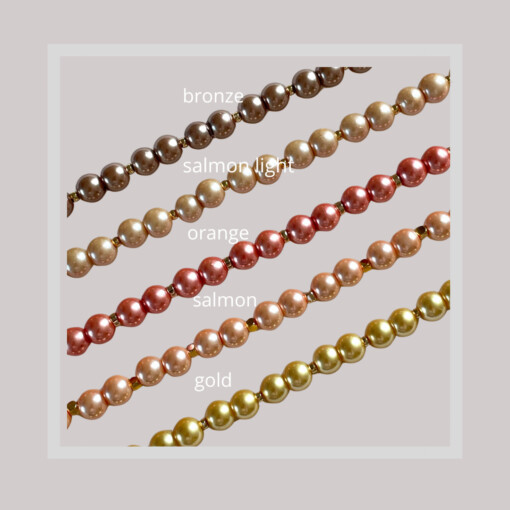 Ketting met glasparels en schakels