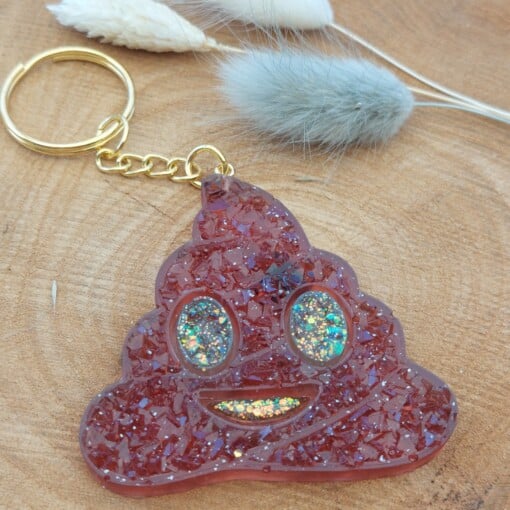 Resin sleutelhanger Emoji ´druzy´