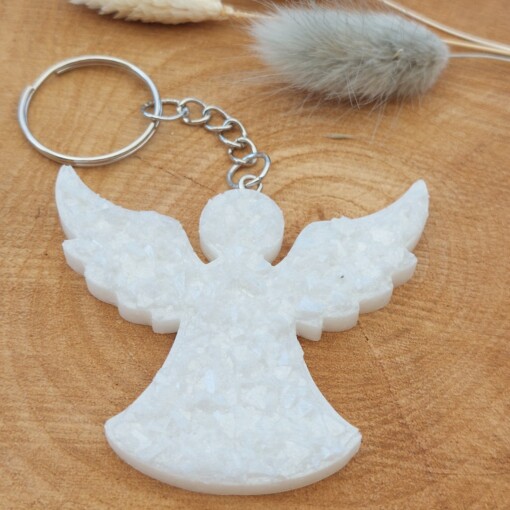 Resin sleutelhanger Engel ´druzy´