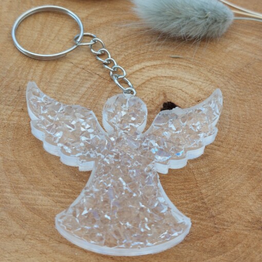 Resin sleutelhanger Engel ´druzy´