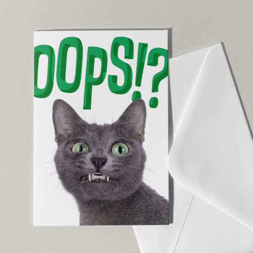Set van 5 grote kaarten met katten