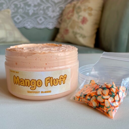 Slijm speelgoed "Mango Fluff" - luchtige boterslijm voor sensorische behoeften en stressverlichting