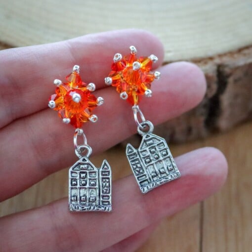Swarovski Oorstekers en Grachtenpandjes Bedel oorbellen, vier Nederland in stijl!