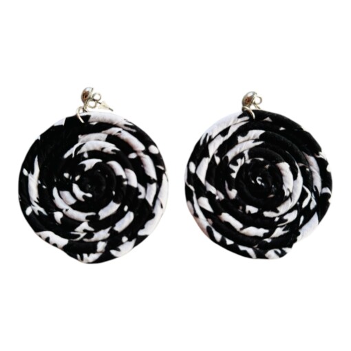 Swirl Oorbellen wit/zwart