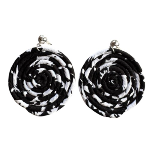 Swirl Oorbellen wit/zwart