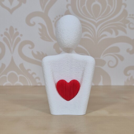 3D-geprint moederbeeld met hart – Abstract sculptuur als Moederdagcadeau | Minimalistisch interieurbeeld | Cadeau voor mama | Woondecoratie