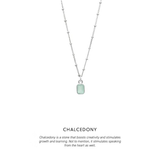 Chalcedony Baguette Necklace Silver