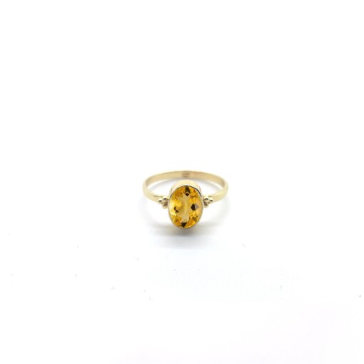 Citrine 6X8 Oval Triquetra Gold