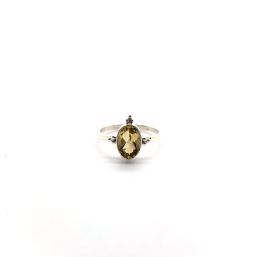 Citrine 6X8 Oval Triquetra Silver