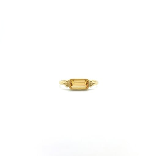 Citrine Baguette Triquetra Gold