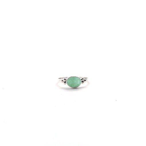 Emerald Facet Oval Triquetra Silver