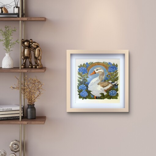 Gans - handgedrukte linosnede print