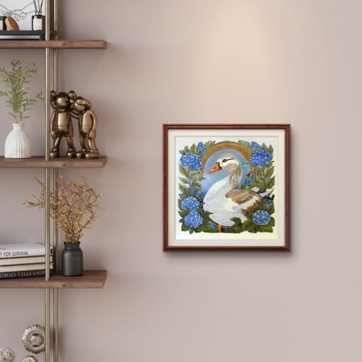 Gans - handgedrukte linosnede print