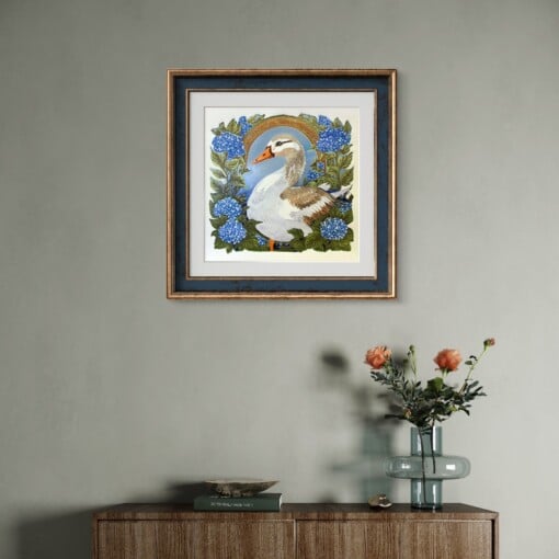 Gans - handgedrukte linosnede print