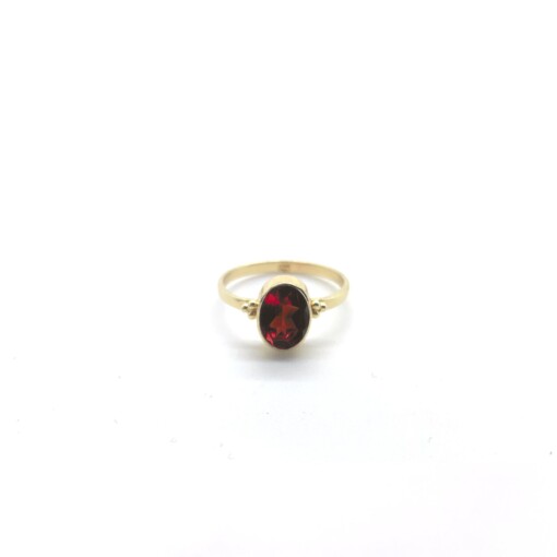 Garnet 6X8 Oval Triquetra Gold