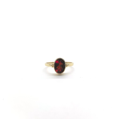 Garnet 6X8 Oval Triquetra Gold
