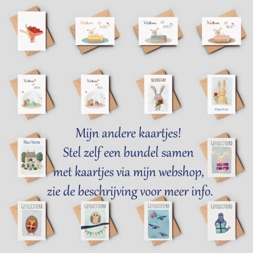 Geboortekaartje babymandje "Neutraal"- A6 formaat, inclusief envelop