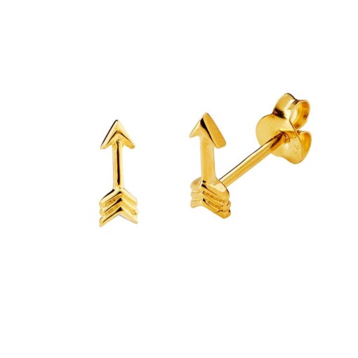 Gold Plated Arrow Stud Earring
