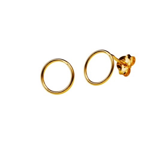 Gold Plated Circle Stud Earring 7mm