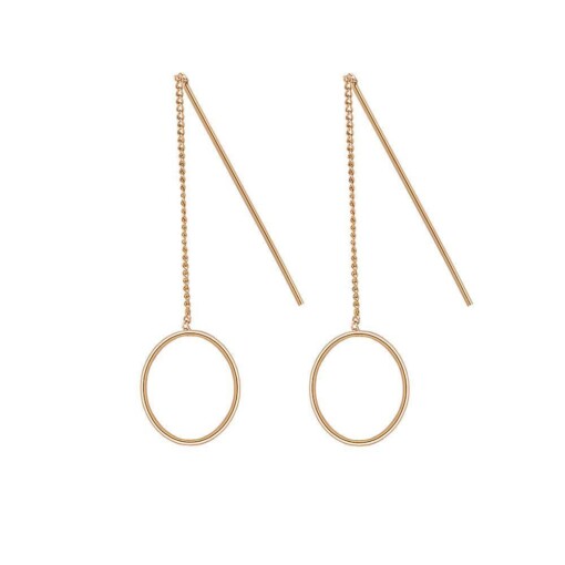 Gold Plated Hanging Earring With Small Circle