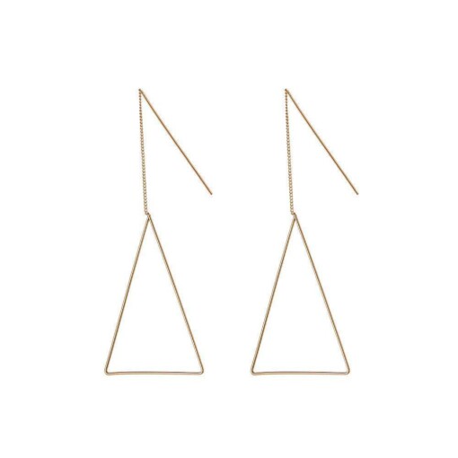 Gold Plated Hanging Earring With Triangle