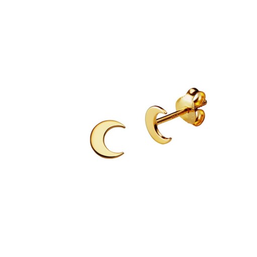 Gold Plated Moon Stud Earring
