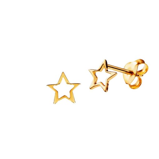 Gold Plated Open Star Stud Earring