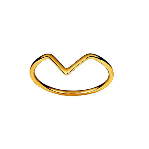 Gold Plated V Shaped Ring