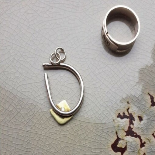 Helical, zilveren druppel hanger