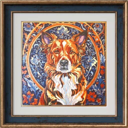 Hond - handgedrukte linosnede print