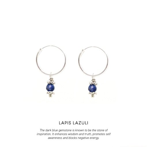 Lapis Lazuli Triquetra Midi Hoops Silver
