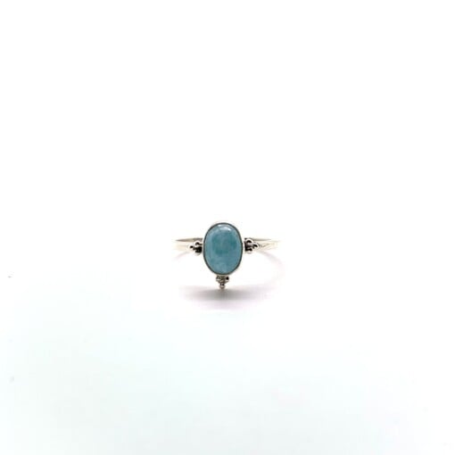 Larimar 6X8 Oval Triquetra Silver