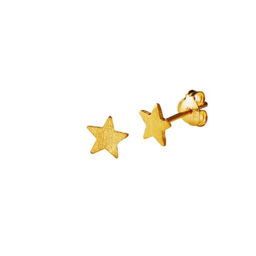 Matt Gold Plated Star Stud Earring