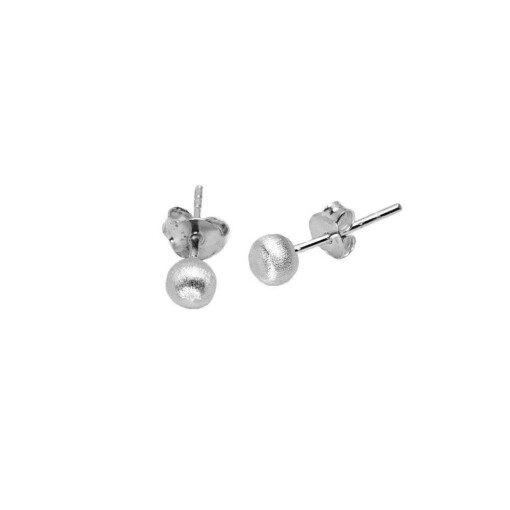 Matte Silver Classic Stud Earring 7mm
