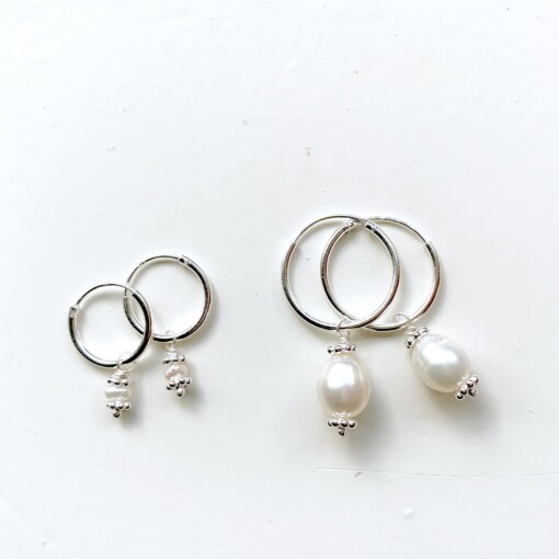 Pearl Hoop Silver