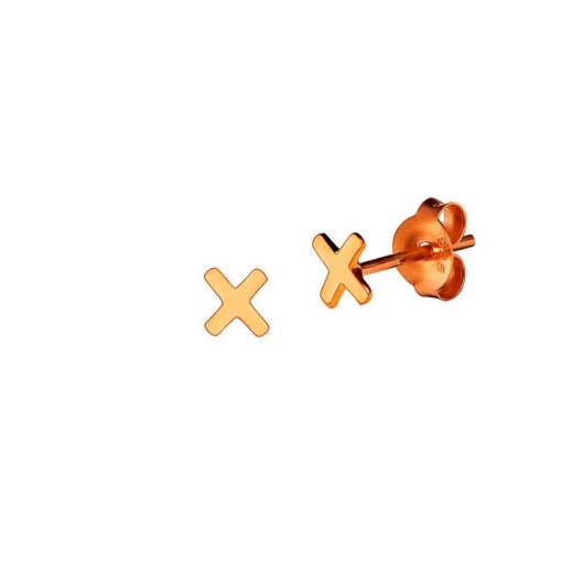 Rosé Gold Plated Cross Stud Earring