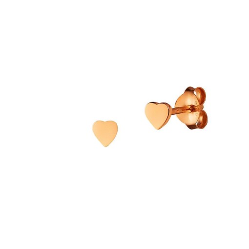 Rosé Gold Plated Flat Heart Stud Earring